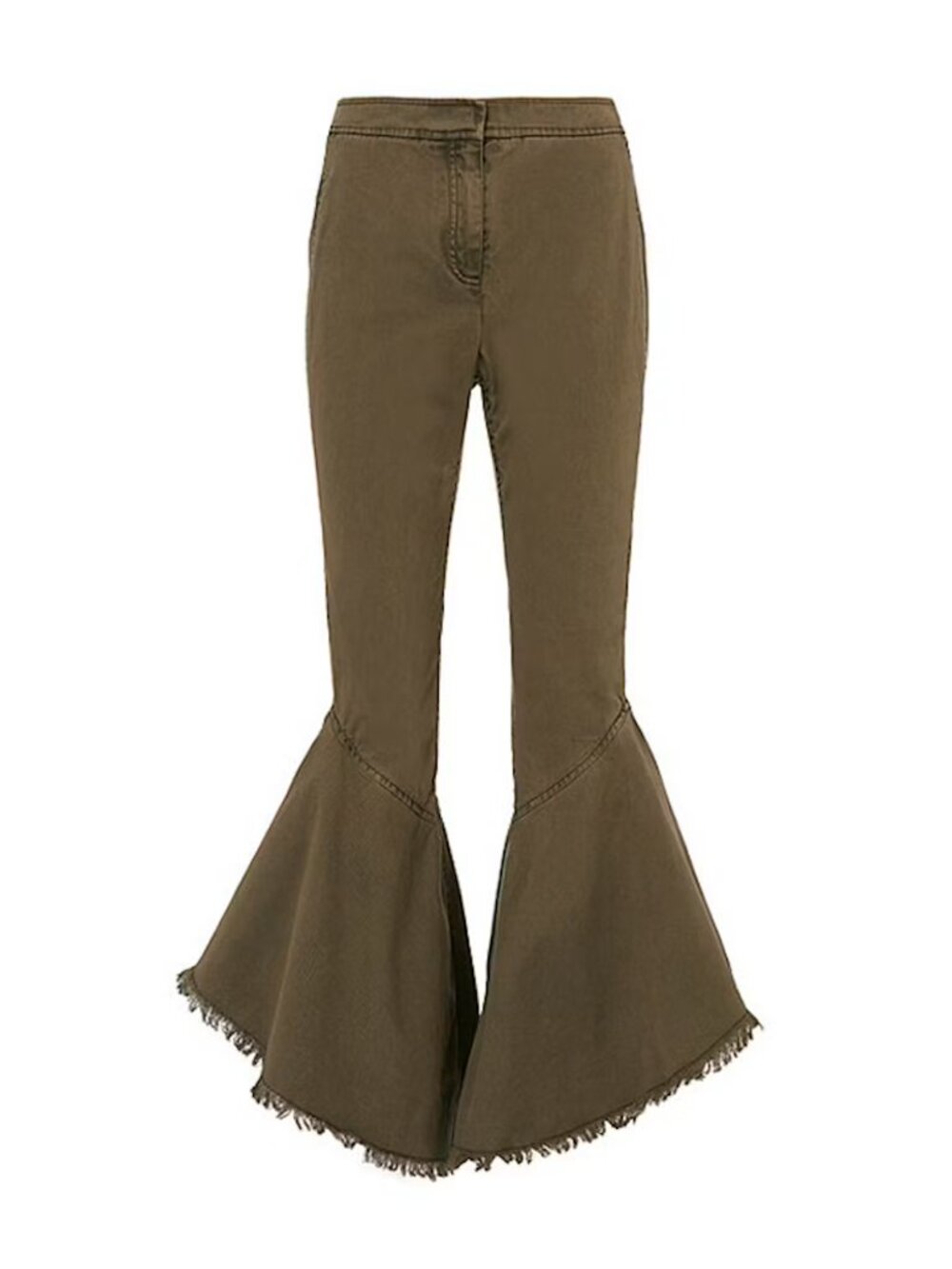 Cinq a Sept Wysteria Cropped Flare Frill Pants Boho Green Size 0